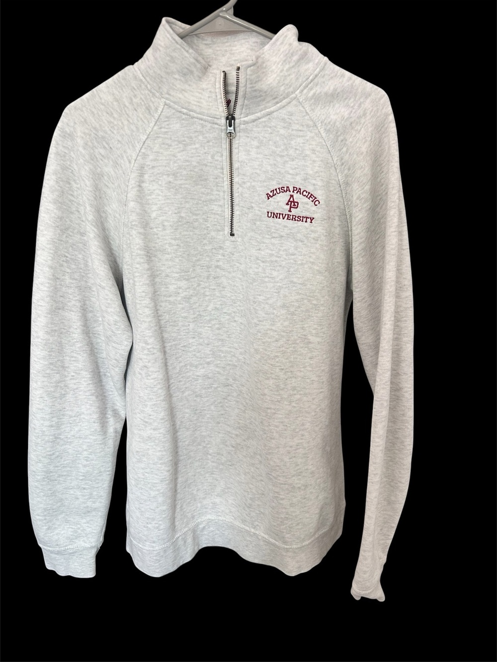 Men’s or Women’s Azusa Pacific Heather Gray Quarter-Zip Pullover. Size: L